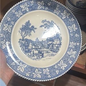 Blue and White Porcelain Dinner Plate
